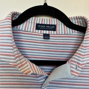 Peter Millar Crown Crafted “Lone Star Transportation” Striped Polo- large
